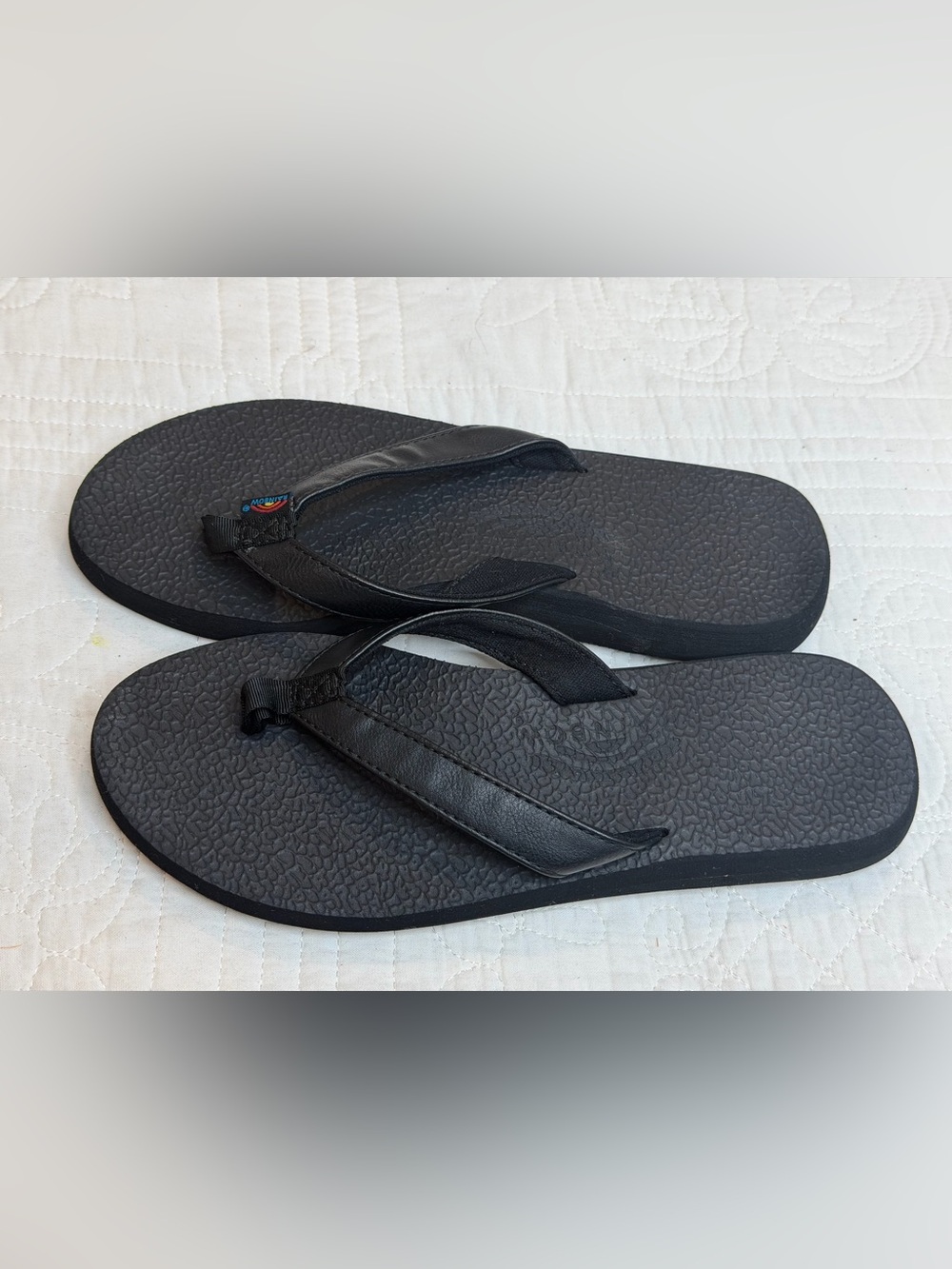 Rainbow Sandals The Cottons Soft Rubber Top Sole Tapered Strap Black Women’s 7